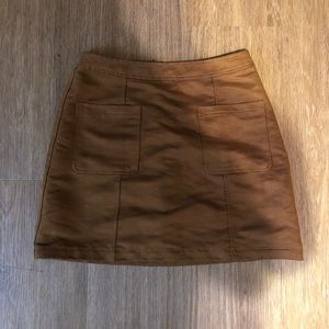 Suede mini skirt